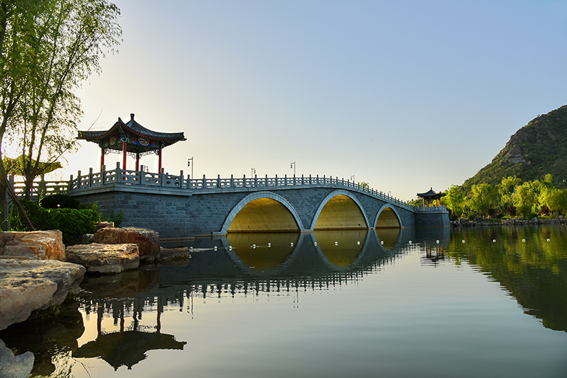 濟南華山洼濕地公園崇正橋、煙雨橋